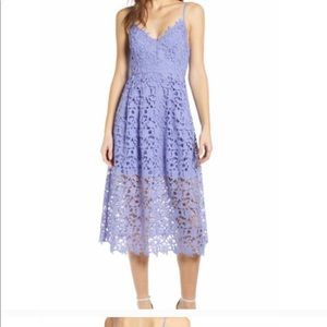 ASTR periwinkle lace midi dress